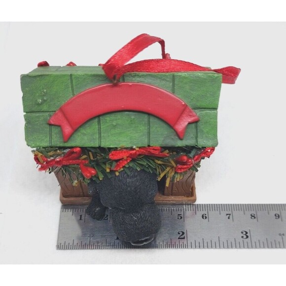 Cute Black Puppy Dog House Red Bows Ornament Kurt S Adler Collectible Display - Picture 11 of 12